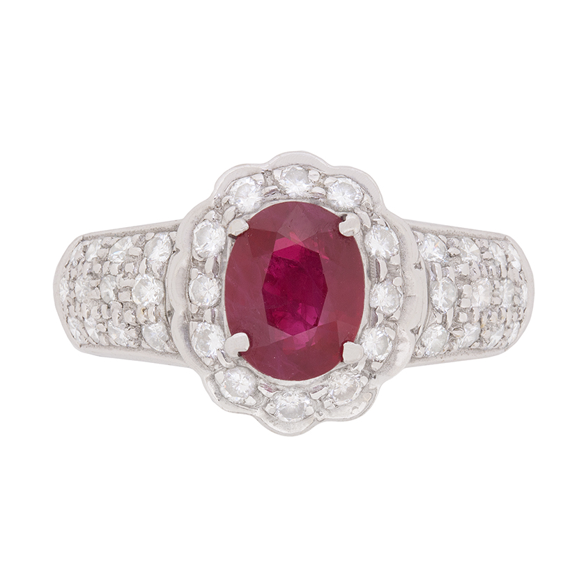 Contemporary 0.75ct Ruby and Diamond Cocktail Ring | Farringdons