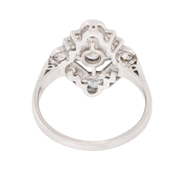 Art Deco Old Cut Diamond Cluster Dinner Ring, c.1920s | Farringdons