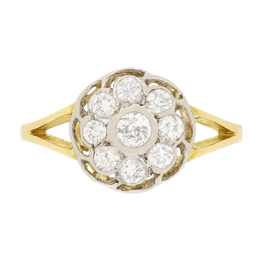 vintage cluster wedding ring