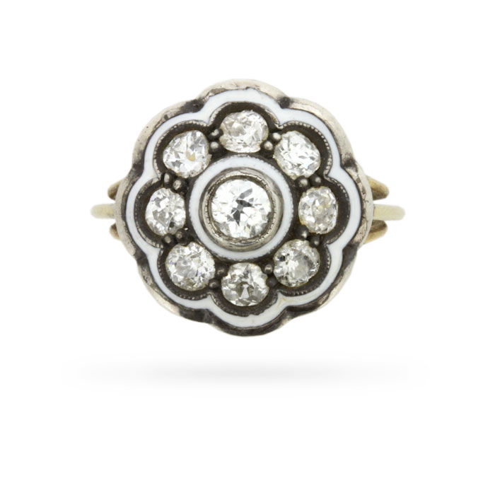 Vintage 1.05 Carat Diamond Daisy Cluster Ring, c.1930s | Farringdons