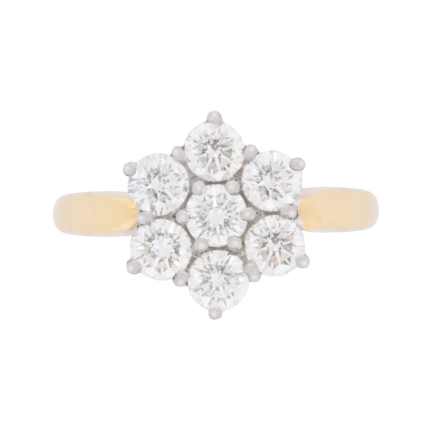 Vintage Flower Diamond Cluster Ring, c.1970s | Farringdons Jewellery