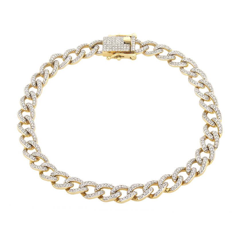 Contemporary 5.00ct Diamond Pave Chain Bracelet | Farringdons Jewellery