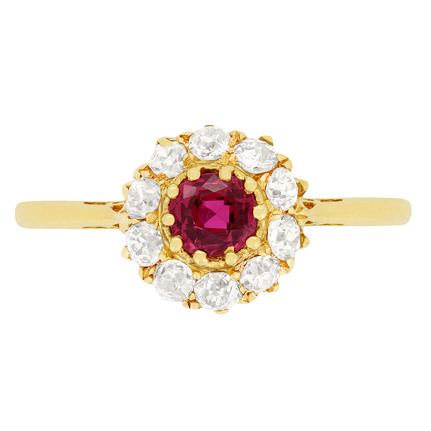 Victorian 0.40ct Ruby and Diamond Cluster Ring, c.1880s | Farringdons ...