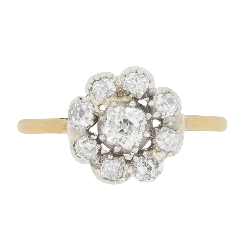 Victorian 1.10ct Diamond Daisy Cluster Ring, c.1860s | Farringdons ...