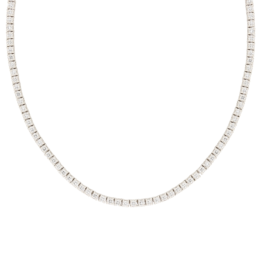 Contemporary 4.04ct Diamond Line Necklace | Farringdons Jewellery