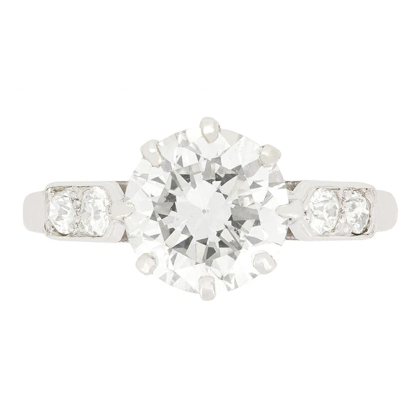 Art Deco 1.85ct Diamond Solitaire Ring, c.1920s | Farringdons Jewellery
